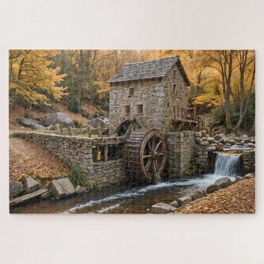 Graanmolen in de herfst legpuzzel (Horizontaal)
