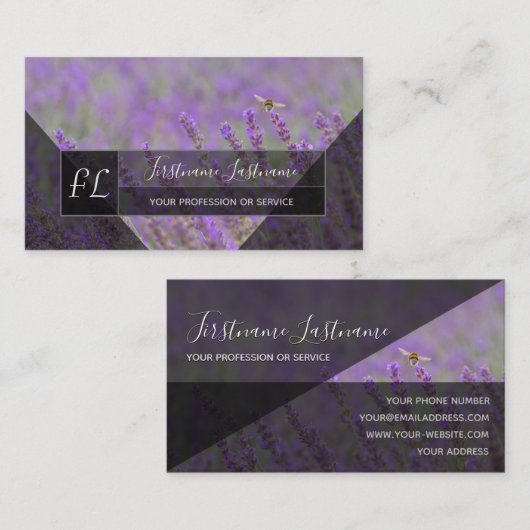 Graanmonogram levogel voor de leeuwenkrans visitekaartje (Voorkant / Achterkant)