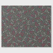 Graanschool met grijze rode roodbruine foliepatroo cadeaupapier (Vlak)