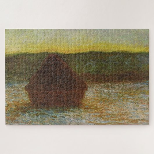 Graanschuur (Dooi, Zonsondergang) van Claude Monet Legpuzzel (Horizontaal)