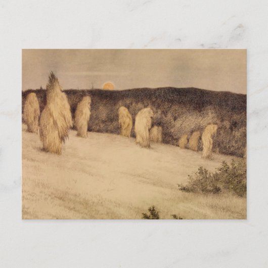 Graanstammen in Moonlight Briefkaart (Voorkant)