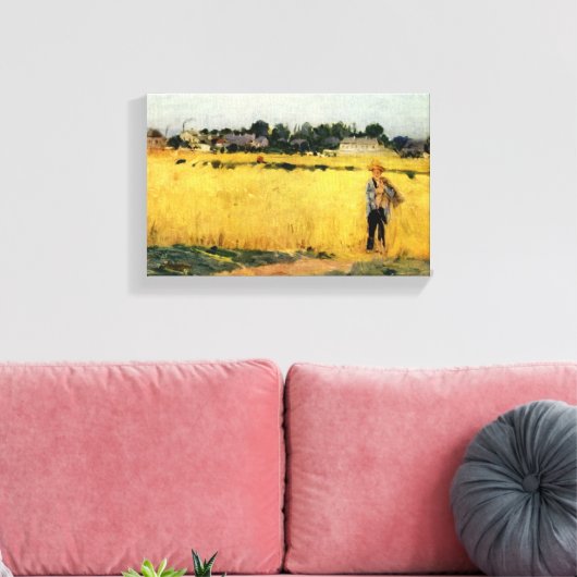 Graanveld (door Berthe Morisot) Canvas Afdruk (Insitu (Woonkamer))