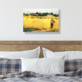 Graanveld (door Berthe Morisot) Canvas Afdruk (Insitu (Slaapkamer))