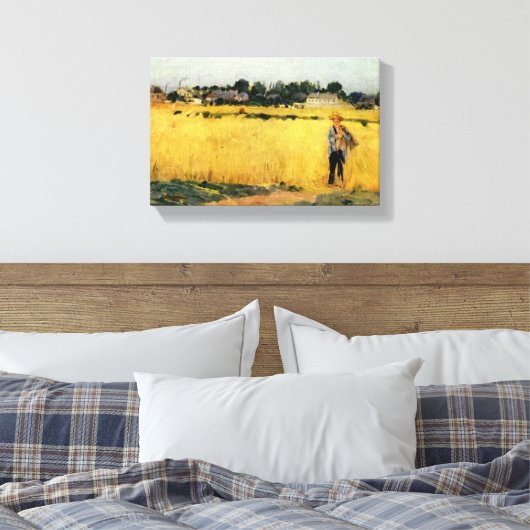 Graanveld (door Berthe Morisot) Canvas Afdruk (Insitu (Slaapkamer))