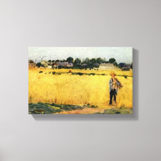 Graanveld (door Berthe Morisot) Canvas Afdruk (Voorkant)