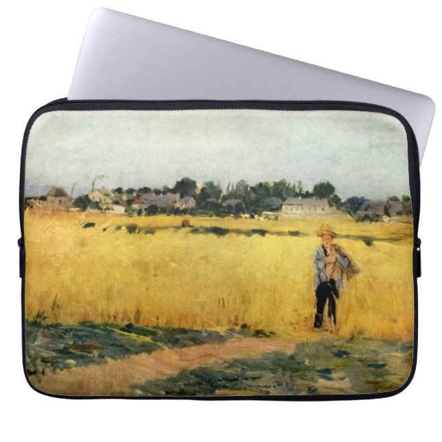Graanveld (door Berthe Morisot) Laptop Sleeve (Voorkant)