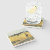 Graanveld (door Berthe Morisot) Stenen Onderzetter (Zijkant)