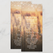 Graanveld roestige landelijke trouwprogramma rek programmakaart (Voorkant / Achterkant)