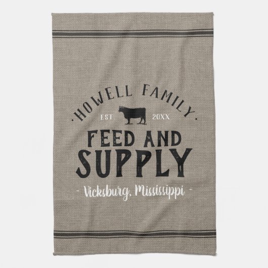 Graanzak voor gepersonaliseerde voedervoorziening theedoek (Verticaal)