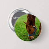 Graaskastanje met streep ronde button 5,7 cm (Voorkant /achterkant)