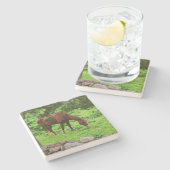 Graaspaard Stenen Onderzetter (Zijkant)