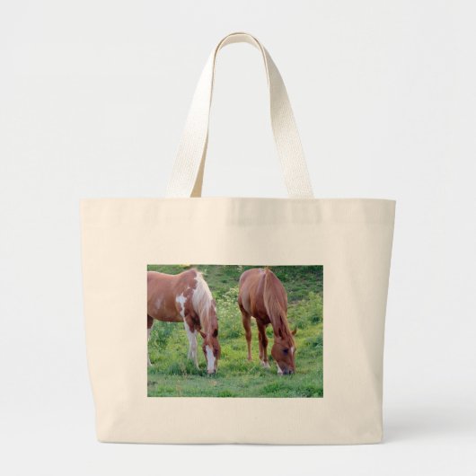 Graaspaarden Grote Tote Bag (Voorkant)