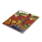 Graaspaarden IV (de rode paarden) door Franz Marc Tegeltje (Zijkant)