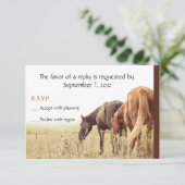 Graaspaarden - RSVP-kaarten RSVP Kaartje (Staand voorkant)