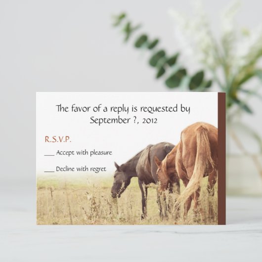 Graaspaarden - RSVP-kaarten RSVP Kaartje (Staand voorkant)