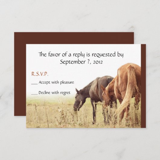 Graaspaarden - RSVP-kaarten RSVP Kaartje (Voorkant / Achterkant)