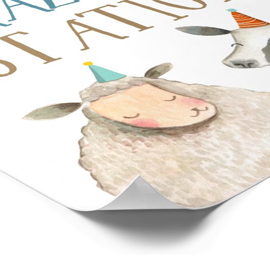 Graasstation Farm Animals Pumpkin Boy Birthday Poster (Hoek)