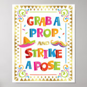 GRAB A PROP EN STRIK EEN POSE Feestbord Print (Voorkant)