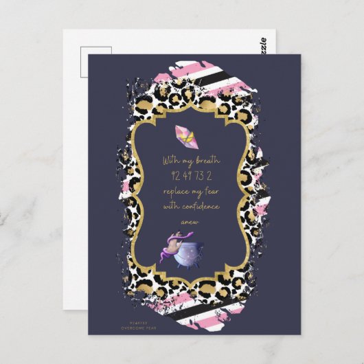 Grabovoi-nummers voor vrijheid van angst briefkaart (Voorkant / Achterkant)