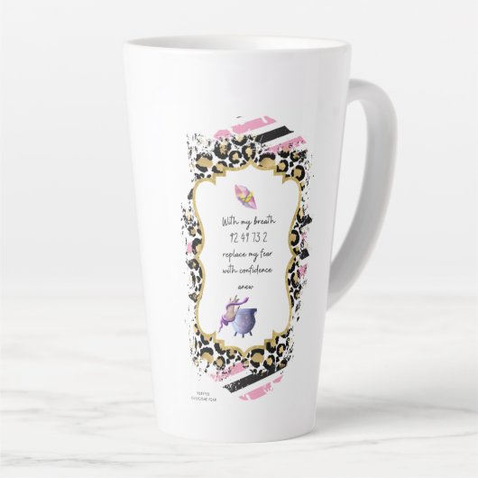 Grabovoi-nummers voor vrijheid van angst latte mok (Rechterhoek)