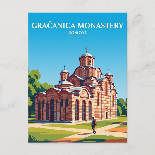 Gračanica Klooster Kosovo Briefkaart (Voorkant)