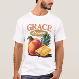 Grace Abounds Peach Pineapple Retro Faith T-shirt