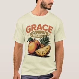 Grace Abounds Peach Pineapple Retro Faith T-shirt
