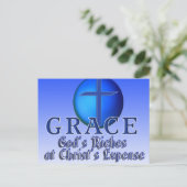 GRACE ACRONYM - GOD ' S RICHES IN CHRIST ' S KOSTE BRIEFKAART (Staand voorkant)