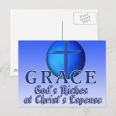 GRACE ACRONYM - GOD ' S RICHES IN CHRIST ' S KOSTE BRIEFKAART (Voorkant / Achterkant)