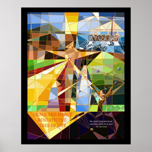 Grace and Mercy Tree of Life Christelijke kunst Poster (Voorkant)