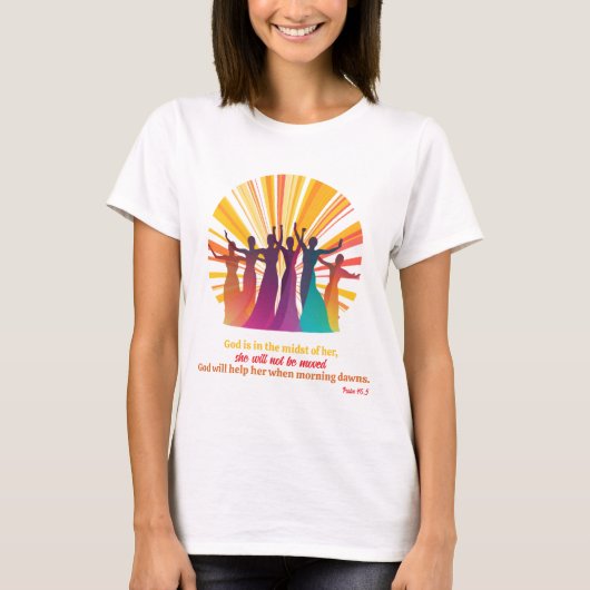 Grace and Resilience Christelijke thema vrouw T-shirt (Voorkant)