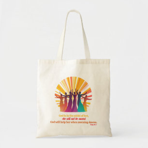 Grace and Resilience Christelijke thema vrouw Tote Bag