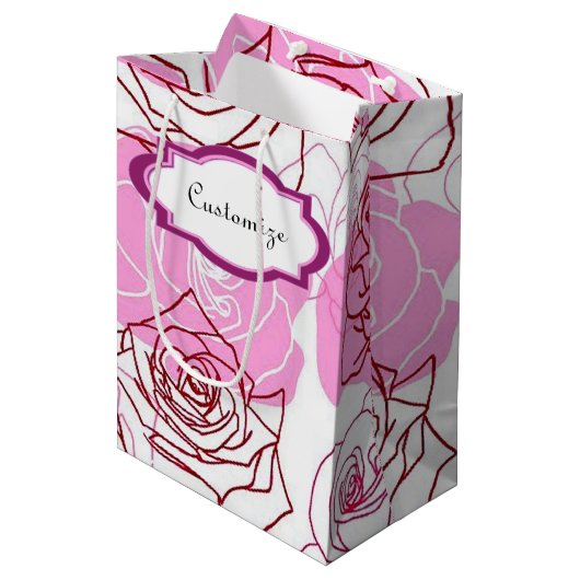 Grace & Apprecied Roses Gift Bag Medium Cadeauzakje (Voorkant Gekanteld)