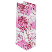 Grace & Apprecied Roses Wine Gift Bag Wijn Cadeautas (Achterkant Gekanteld)
