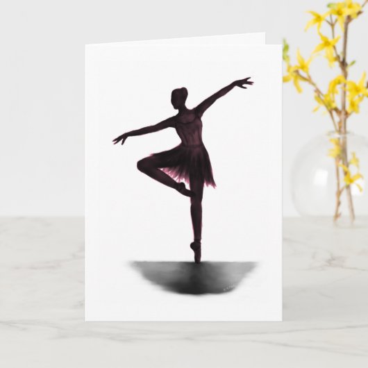 "Grace" ballerina kaart - roze (Gele Bloem)