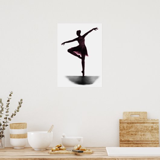 "Grace" ballerina poster - roze (Keuken)