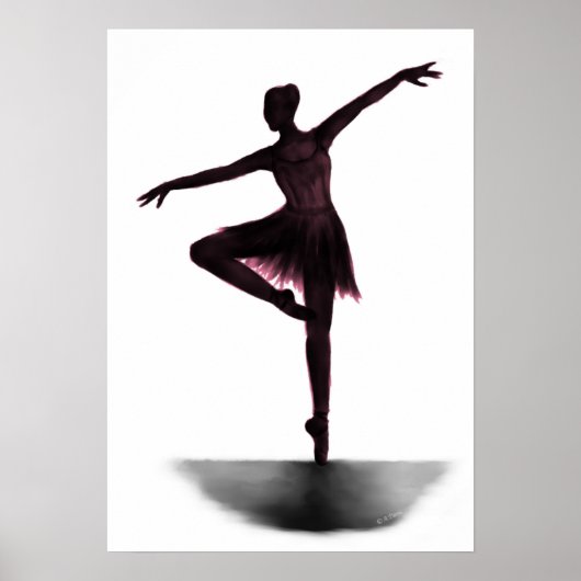 "Grace" ballerina poster - roze (Voorkant)