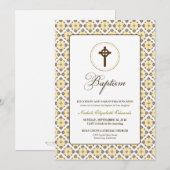 Grace Baptism 5x7 Uitnodiging (bruin/citroen) (Voorkant / Achterkant)