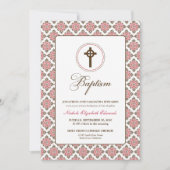  Grace Baptism 5x7 Uitnodiging (bruin/rood) (Voorkant)