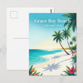 Grace Bay Beach Turks en Caicos Briefkaart (Voorkant / Achterkant)