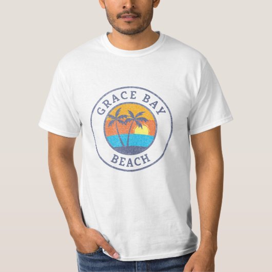 Grace Bay Beach, Turks en Caicos Faded Classic T-shirt (Voorkant)
