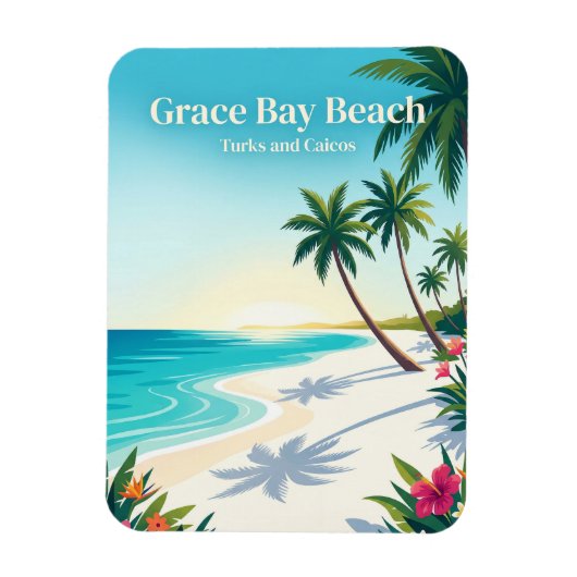 Grace Bay Beach Turks en Caicos Magneet (Verticaal)