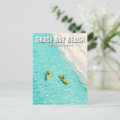 Grace Bay Beach Turks- en Caicoseilanden Reizen Briefkaart (Staand voorkant)