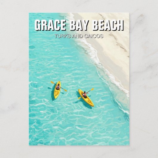 Grace Bay Beach Turks- en Caicoseilanden Reizen Briefkaart (Voorkant)
