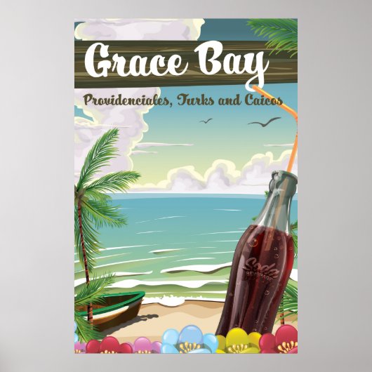 Grace Bay, Providenciales, Turks en Caicos Reizen Poster (Voorkant)