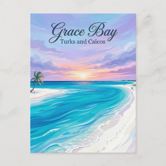 Grace Bay Turks en Caicos Briefkaart (Voorkant)