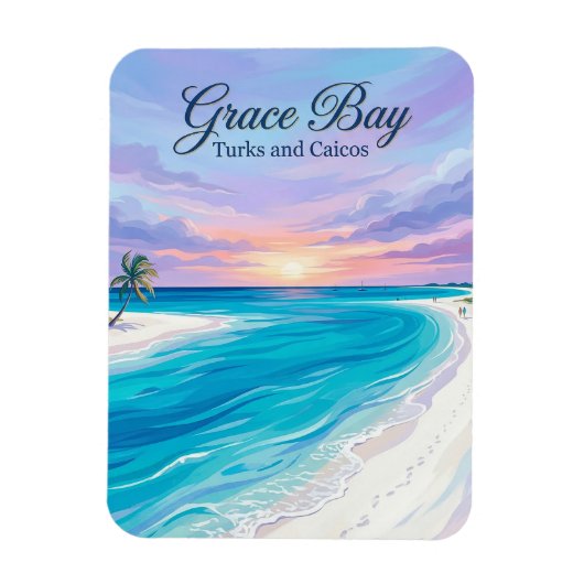Grace Bay Turks- en Caicoseilanden Magneet (Verticaal)