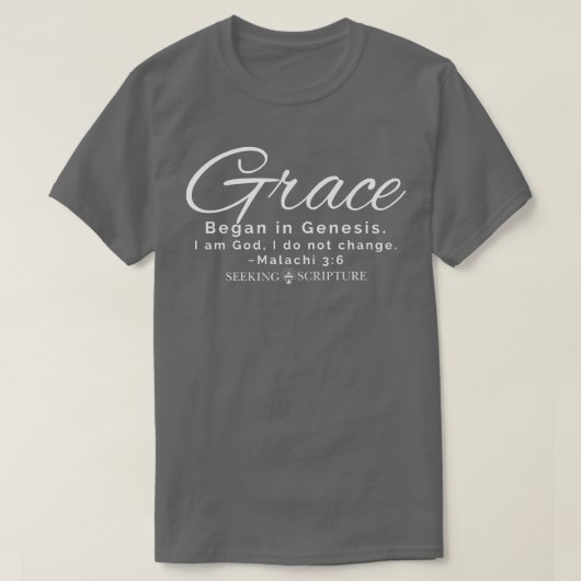 Grace begon met Genesis Script Edition Premium T-shirt (Design voorkant)