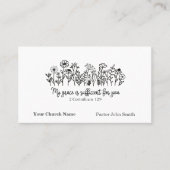 Grace Bible Verse Floral Doodle Church Visitekaartje (Voorkant)