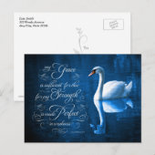 Grace Bible Verse Mute Swan Briefkaarten (Voorkant / Achterkant)